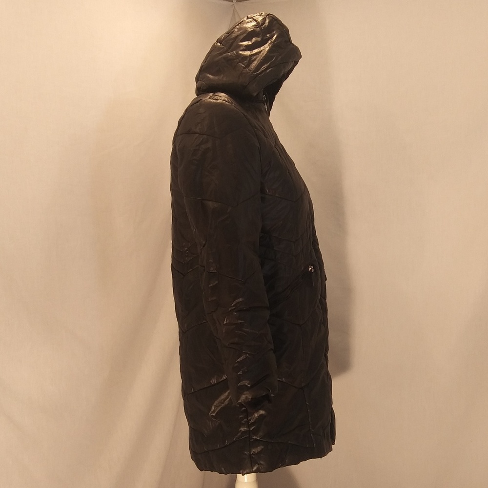 ZeroXposur Long Black Hooded Puffer Coat - Picture 4 of 7